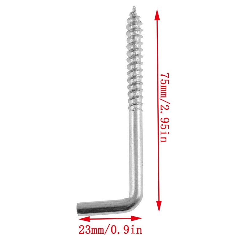 DTTRA 10PCS 70X22mm Silver Carbon Steel Metal Right Angle 7-Shaped Self-Tapping L-Shaped Hook - Image 4